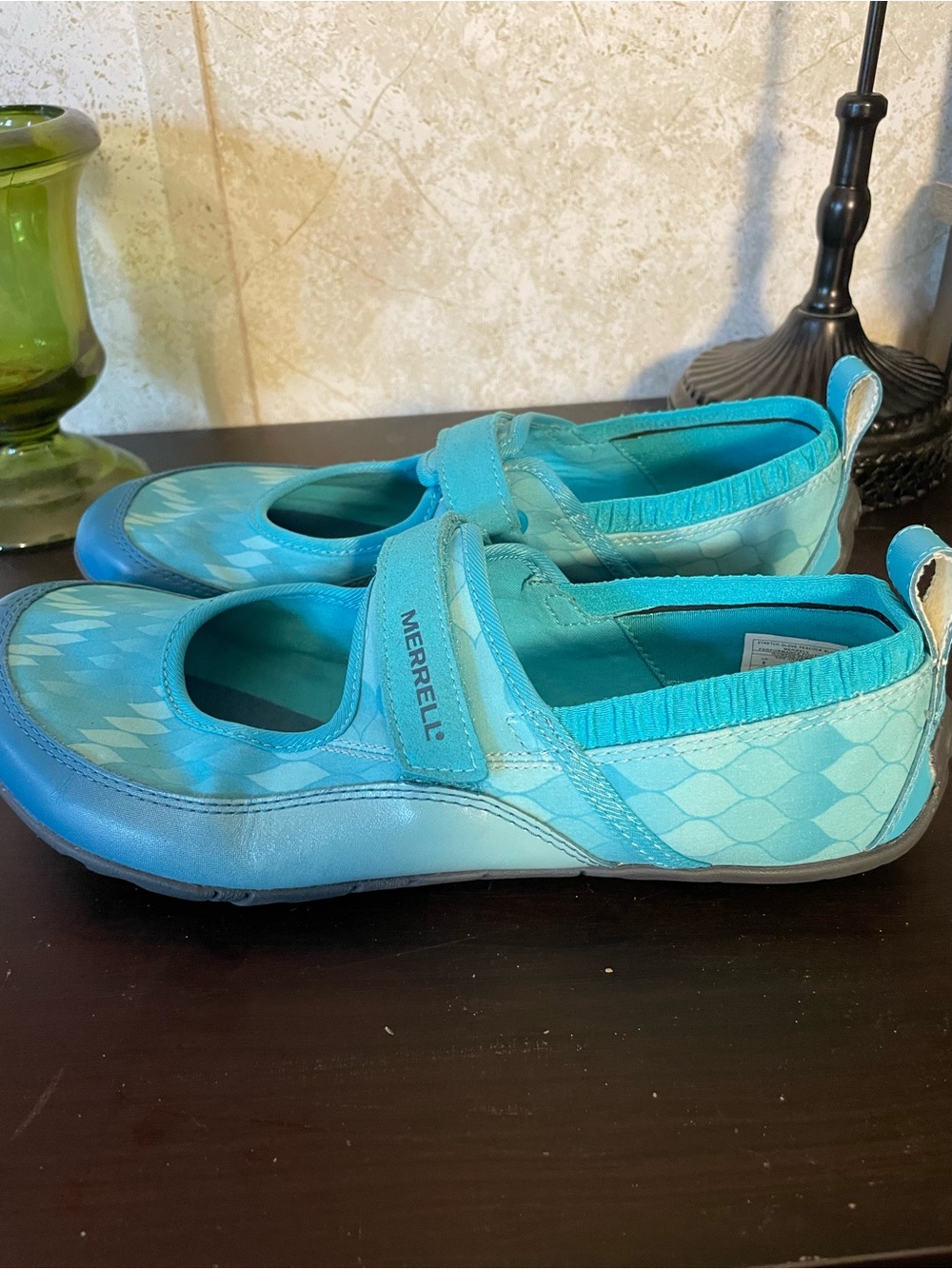 Women’s Merrell Stretch Glove Peacock Blue Mary Jane Vibram Performance Shoes